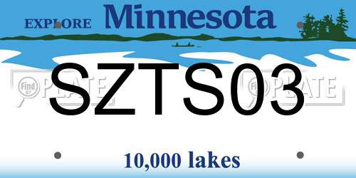 SZTS03 Minnesota License Plate