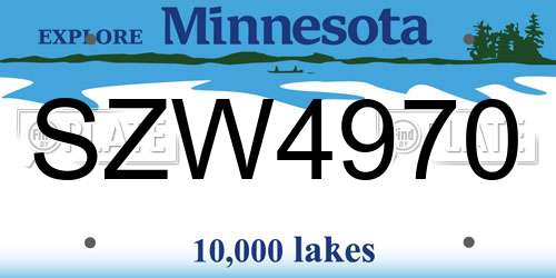SZW4970 Minnesota License Plate