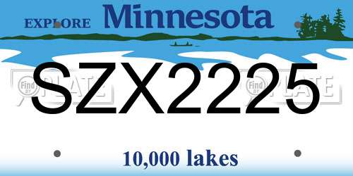 SZX2225 Minnesota License Plate