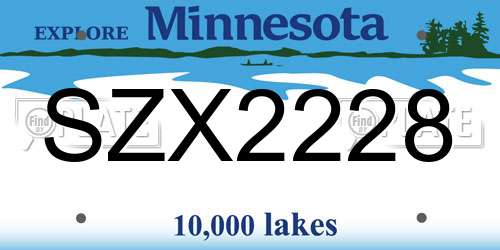 SZX2228 Minnesota License Plate