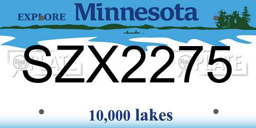 SZX2275 Minnesota License Plate