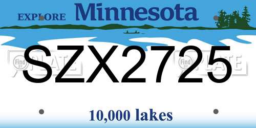 SZX2725 Minnesota License Plate
