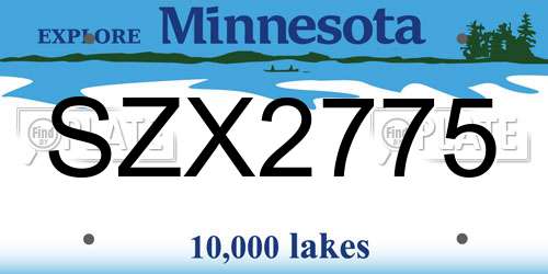 SZX2775 Minnesota License Plate