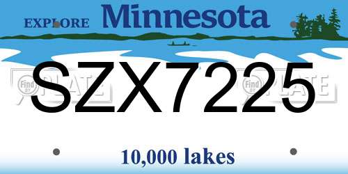 SZX7225 Minnesota License Plate