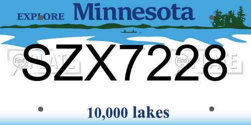 SZX7228 Minnesota License Plate