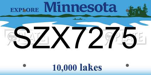 SZX7275 Minnesota License Plate