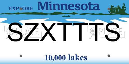 SZXTTTS Minnesota License Plate