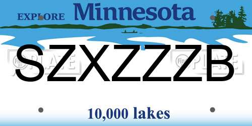 SZXZZZB Minnesota License Plate