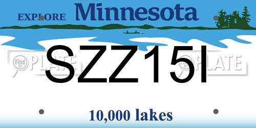 SZZ15I Minnesota License Plate