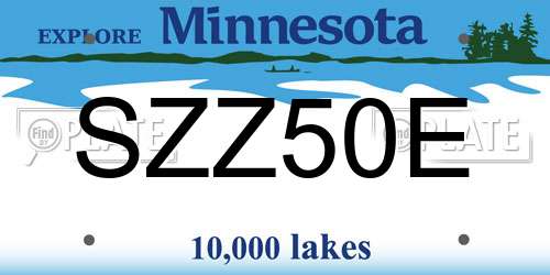 SZZ50E Minnesota License Plate