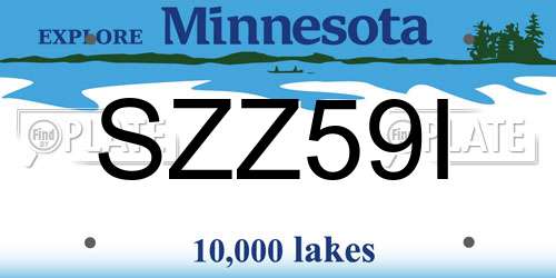 SZZ59I Minnesota License Plate