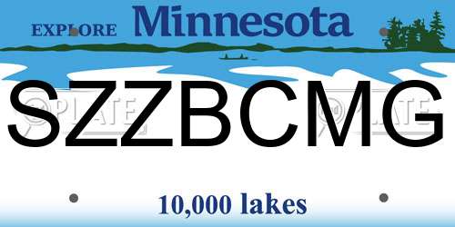 SZZBCMG Minnesota License Plate