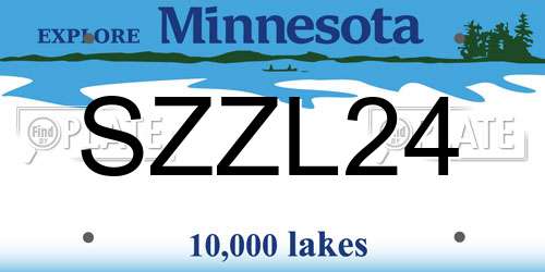 SZZL24 Minnesota License Plate