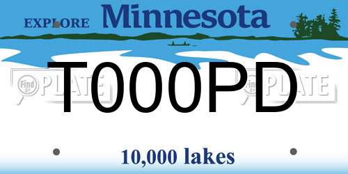 T000PD Minnesota License Plate