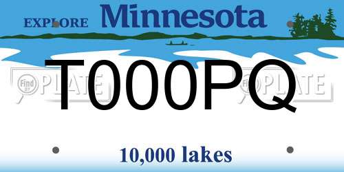 T000PQ Minnesota License Plate