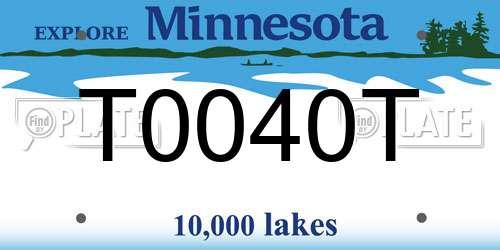 T0040T Minnesota License Plate