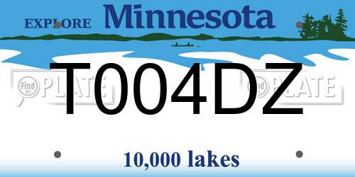 T004DZ Minnesota License Plate