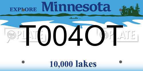 T004OT Minnesota License Plate