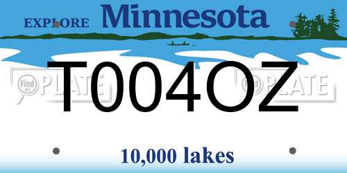 T004OZ Minnesota License Plate