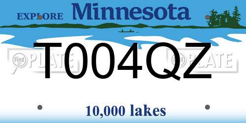 T004QZ Minnesota License Plate