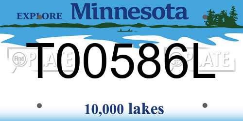 T00586L Minnesota License Plate