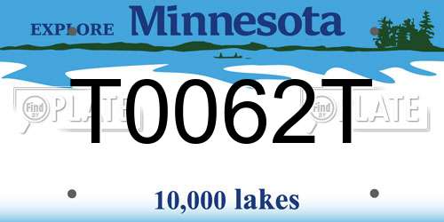 T0062T Minnesota License Plate