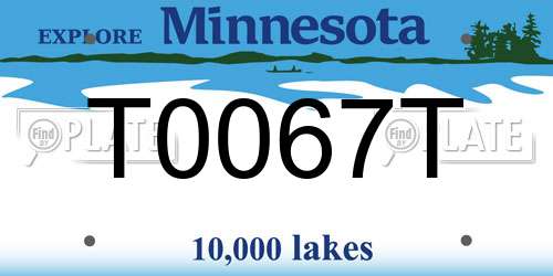 T0067T Minnesota License Plate