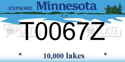 T0067Z Minnesota License Plate