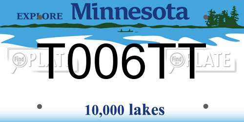 T006TT Minnesota License Plate