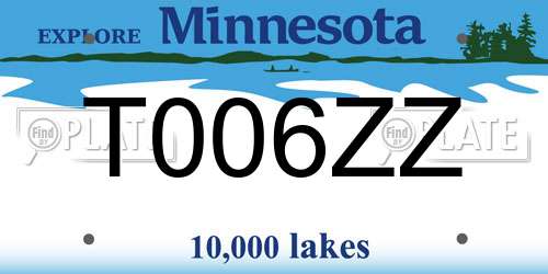 T006ZZ Minnesota License Plate