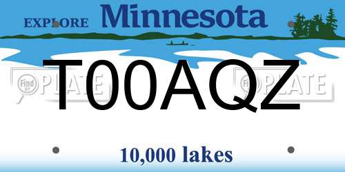 T00AQZ Minnesota License Plate