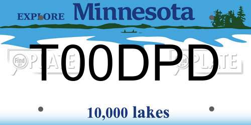 T00DPD Minnesota License Plate