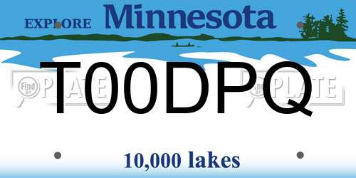 T00DPQ Minnesota License Plate