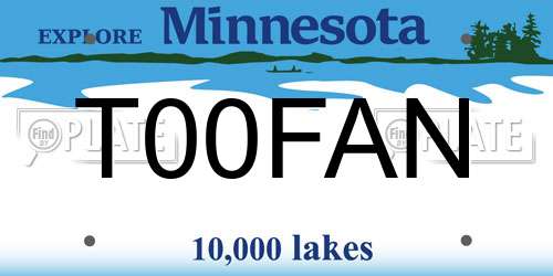 T00FAN Minnesota License Plate