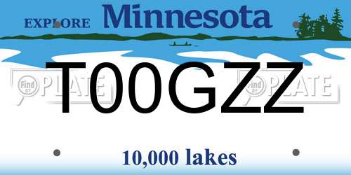 T00GZZ Minnesota License Plate