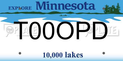 T00OPD Minnesota License Plate
