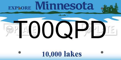 T00QPD Minnesota License Plate