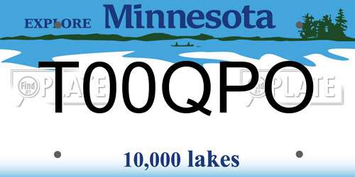 T00QPO Minnesota License Plate
