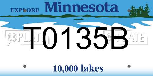 T0135B Minnesota License Plate