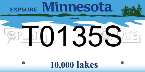T0135S Minnesota License Plate