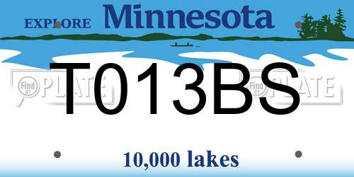 T013BS Minnesota License Plate