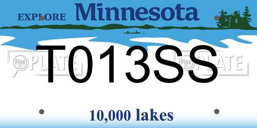 T013SS Minnesota License Plate
