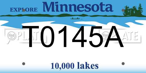 T0145A Minnesota License Plate