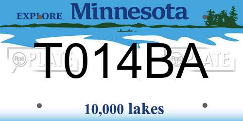 T014BA Minnesota License Plate