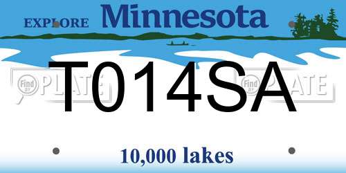T014SA Minnesota License Plate