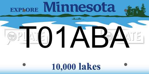 T01ABA Minnesota License Plate