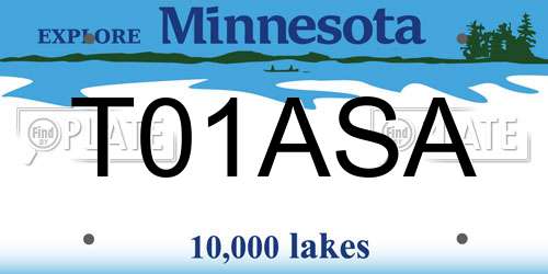 T01ASA Minnesota License Plate