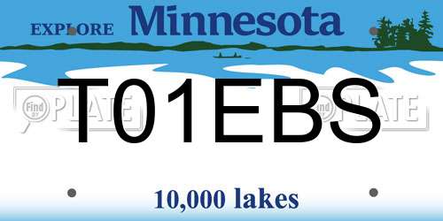T01EBS Minnesota License Plate