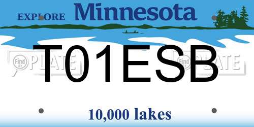 T01ESB Minnesota License Plate