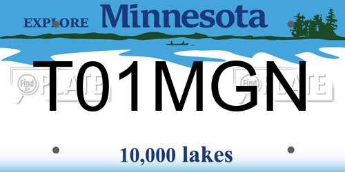 T01MGN Minnesota License Plate